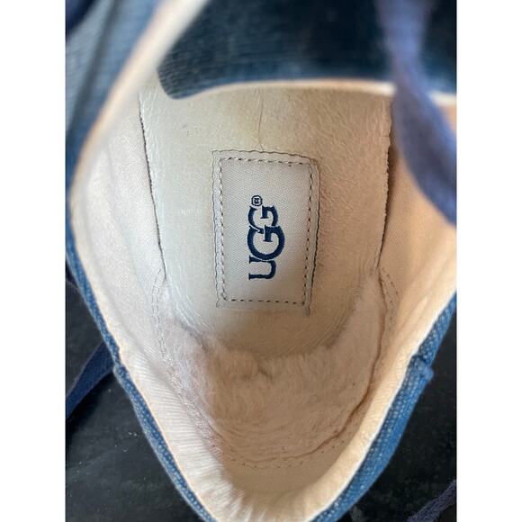UGG Navy Canvas sneaker boat shoe EYEN II lace up women’s 7 - Picture 7 of 10